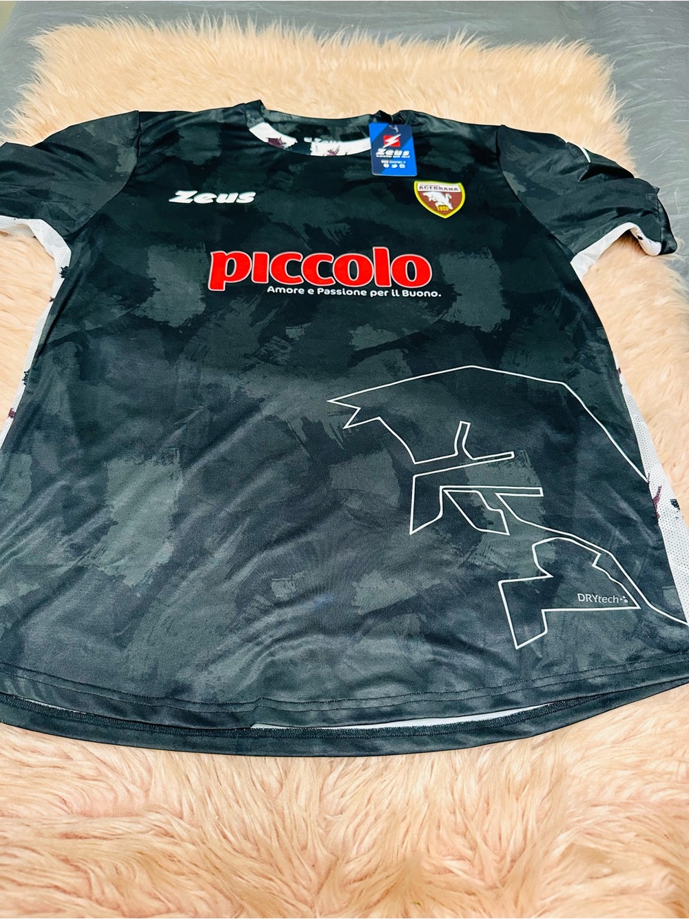 Men's Black Piccolo Logo Soccer Jersey
